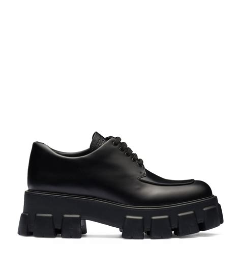 prada monolith lace-up shoes|Prada loafers with laces.